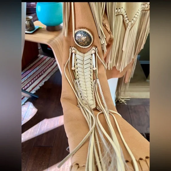 Rare Fort Grizzly handmade leather fringe jacket beaded horsehair RTL 1100 S EUC - Picture 4 of 8